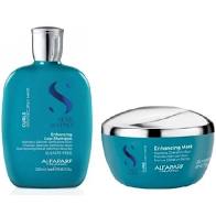 Kit Alfaparf Semi Di Lino Curls Enhancing Low Shampoo 250ml + Mask Curls Alfaparf 200ml 