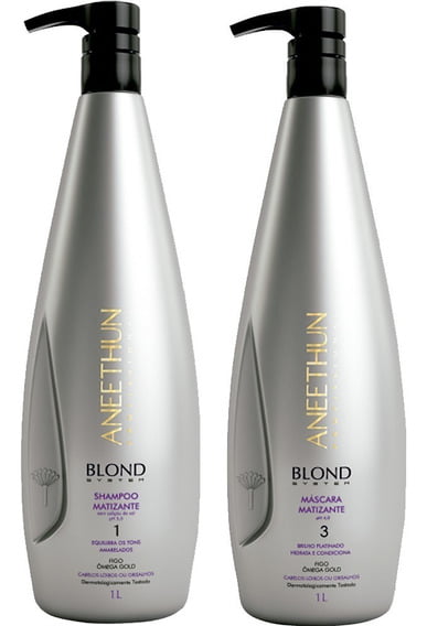 Aneethun Kit Blond System  Shampoo + Máscara Matizadora 1 litro 