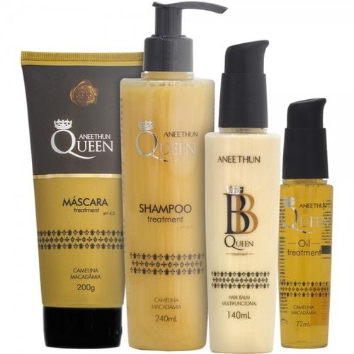 Aneethun Kit de Tratamento  Queen Home Care ( Shampoo + Máscara + BB Queen + Oil ) 