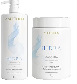 Aneethun Kit Hidra -Shampoo Hidra Com Ácido Hialurônico 1000ml 1litro + Máscara 1kg