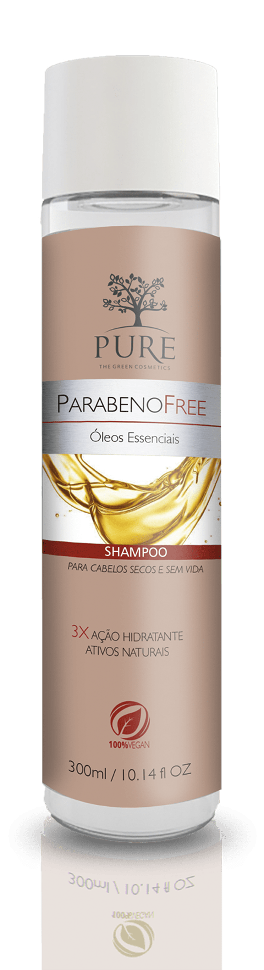 Pure Óleos Essenciais Parabeno Free Shampoo Hidratante - 300ml
