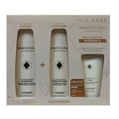  Alfaparf Kit  Semi Di Lino Diamante Shampoo 250ml + Condicionador 250ml + Máscara 150ml