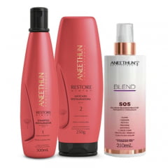 Kit Restore Shampoo + Máscara + S.O.S Blend- 3 PRODUTOS