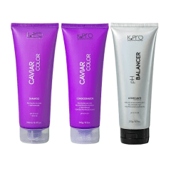  K.Pro Caviar Kit - Shampoo + Condicionador + PH Balancer - 3 Produtos 