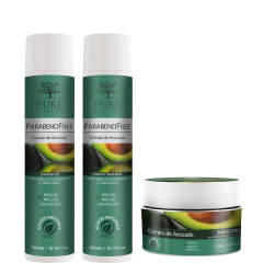 Kit Cabelos Cacheados Shampoo + Máscara e Condicionador - Pure Avocado 