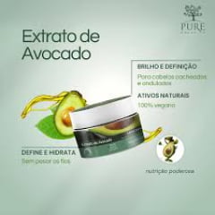  Máscara Capilar Vegana  Extrato De Avocado Cabelos Cacheados -250g